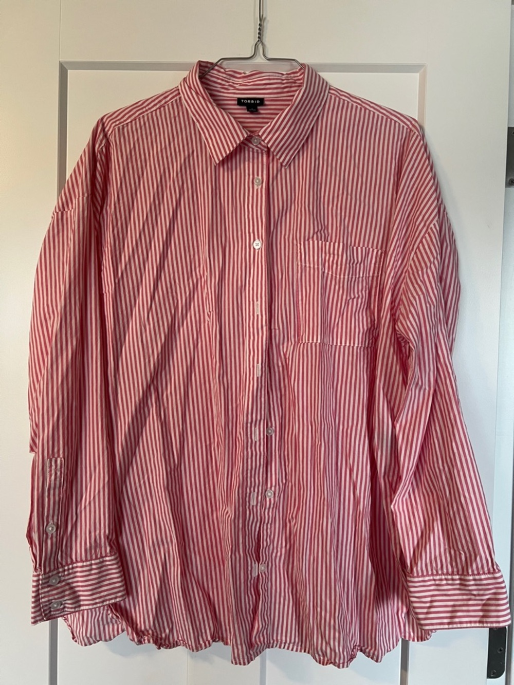 Torrid Pink Stripe Button-Up Shirt - Classic women’s Shirt
